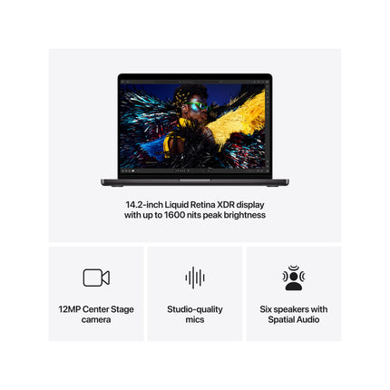 Apple 14" MacBook Pro M4 chip with 10‑core CPU and 10‑core GPU, 16GB, 512GB SSD - Space Black - MW2U3ZE/A