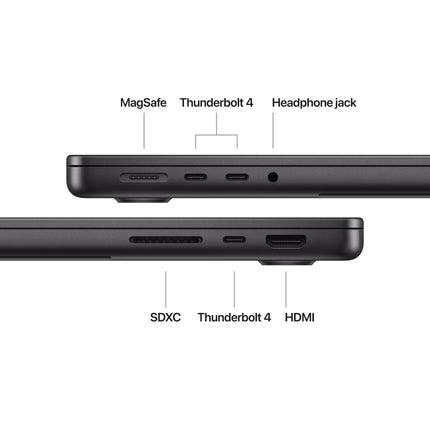 Apple 14" MacBook Pro M4 chip with 10‑core CPU and 10‑core GPU, 16GB, 512GB SSD - Space Black - MW2U3ZE/A