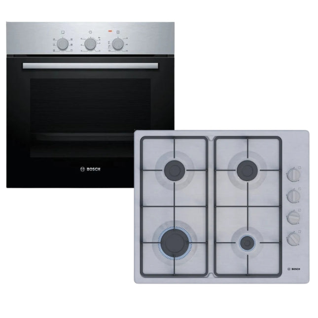 BOSCH OVEN 60CM HBF011BR2Z + BOSCH 60CM GAS HOB STAINLESS STEEL PBP6C5K60M