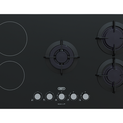 Defy DHG902 90cm Hybrid Gas and Electric Hob Black