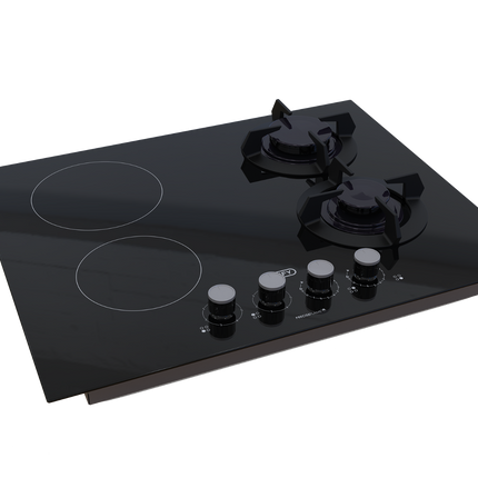 Defy 65cm Hybrid Gas & Electric Hob Black – DHG606