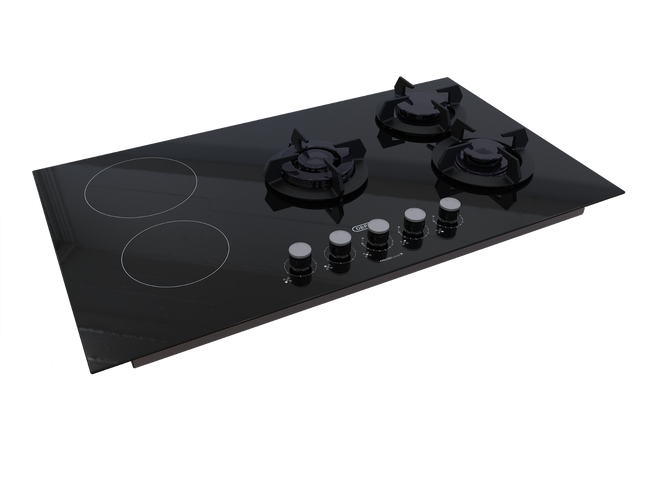 Defy 90cm Hybrid Gas & Electric Hob Black – DHG902