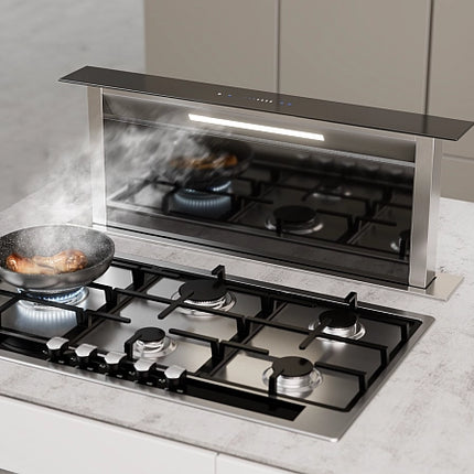Falco 90cm Black Glass Downdraft Extractor – FAL-90-DDG-BG
