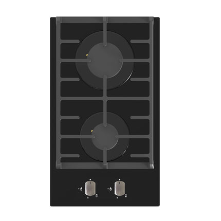Falco FAL-BGH-30 30cm 2-Burner Black Gas on Glass Hob