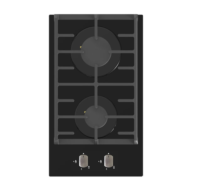 Falco FAL-BGH-30 30cm 2-Burner Black Gas on Glass Hob