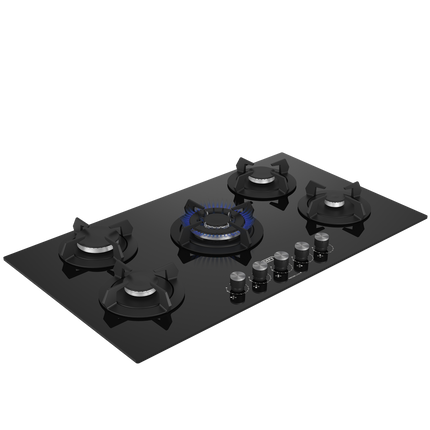 Gas on Glass Hob Black