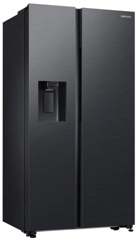 SAMSUNG 617L SIDE BY SIDE FRIDGE FREEZER NON PLUMBED GENTLE BLACK - RS64DG53R3B1FA