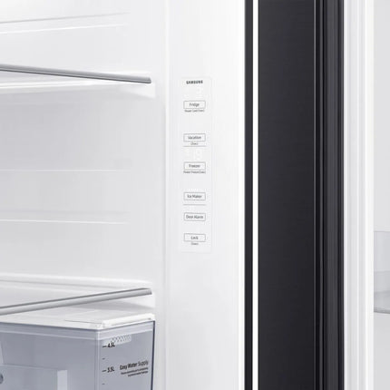 SAMSUNG 617L SIDE BY SIDE FRIDGE FREEZER NON PLUMBED GENTLE BLACK - RS64DG53R3B1FA