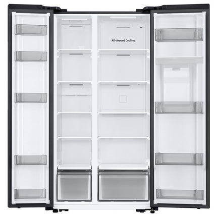 SAMSUNG 560L SIDE BY SIDE FRIDGE FREEZER NON PLUMBED WATER DISPENSER GENTLE MATT BLACK - RS57DG4100B4FA