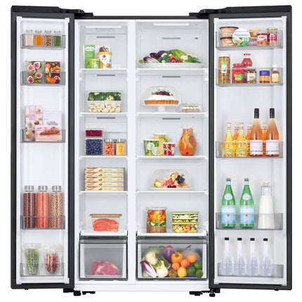 SAMSUNG 564L SIDE BY SIDE FRIDGE WITH DIGITAL INVERTER TECH GENTLE MATT BLACK - RS57DG4000B4FA