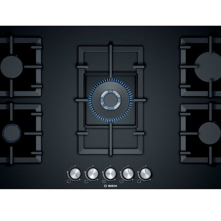 BOSCH 90CM SERIES 6 GAS HOB BLACK GLASS - PPQ9B6O90M