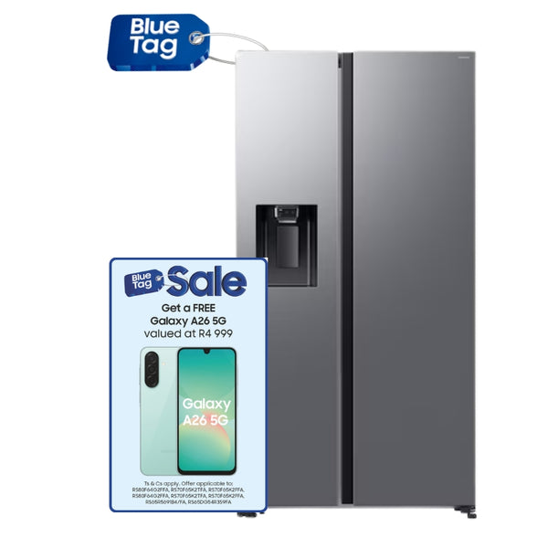 SAMSUNG BESPOKE FRIDGE FREEZER AI SIDE BY SIDE AUTO WATER & ICE DISPENSER (NP) - 617L - RS70F65K2
