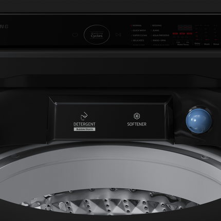 SAMSUNG 15KG TOP LOADER WASHING MACHINE BLK CAVIAR - WA15CG5745BVFA