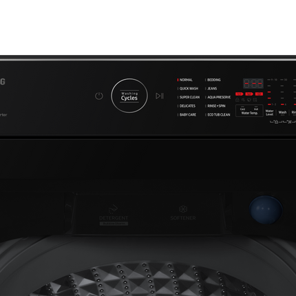 SAMSUNG 15KG TOP LOADER WASHING MACHINE BLK CAVIAR - WA15CG5745BVFA