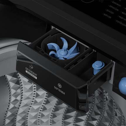 SAMSUNG 15KG TOP LOADER WASHING MACHINE BLK CAVIAR - WA15CG5745BVFA