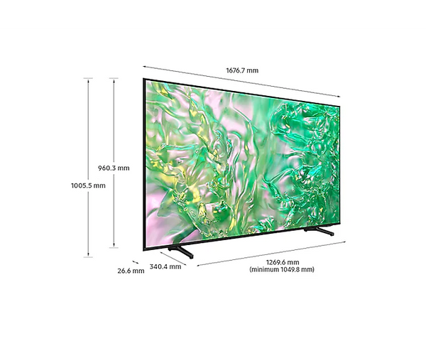 SAMSUNG 75" DU8000 CRYSTAL UHD 4K HDR SMART TV (2024) - UA75DU8000