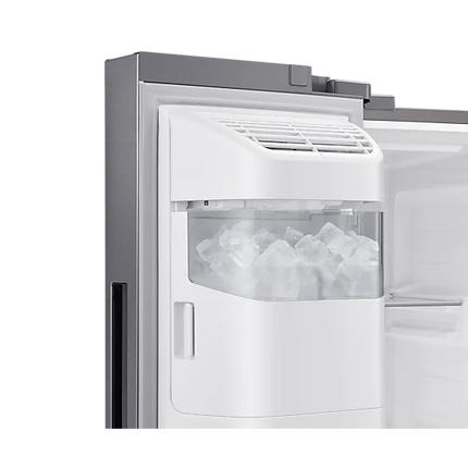 SAMSUNG 617L SILVER SIDE BY SIDE FRIDGE FREEZER PLUMBED - RS65DG54R3S9FA