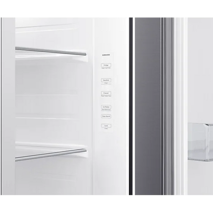 SAMSUNG 617L SILVER SIDE BY SIDE FRIDGE FREEZER PLUMBED - RS65DG54R3S9FA