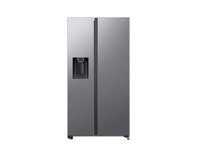 SAMSUNG 617L SILVER SIDE BY SIDE FRIDGE FREEZER PLUMBED - RS65DG54R3S9FA