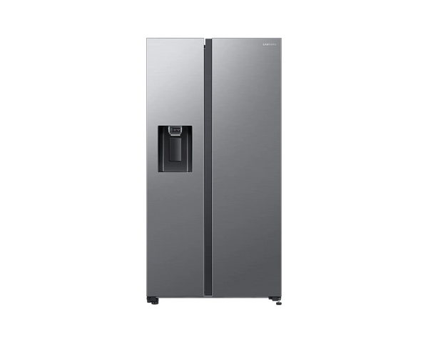 SAMSUNG 617L SILVER SIDE BY SIDE FRIDGE FREEZER PLUMBED - RS65DG54R3S9FA