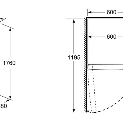 BOSCH 324L FRIDGE FREESTANDING STAINLESS STEEL SERIES 2 - KSV33NI31Z