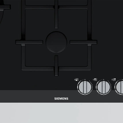 SIEMENS 90CM GAS ON BLACK GLASS HOB IQ700 - ER9A6SB70Z