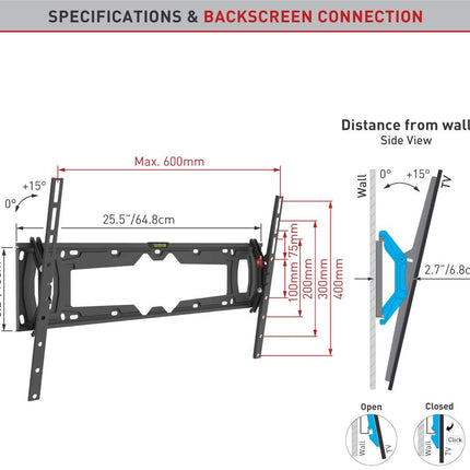 BARKAN 32"-90"/81-229cm TILT BRACKET - E410+