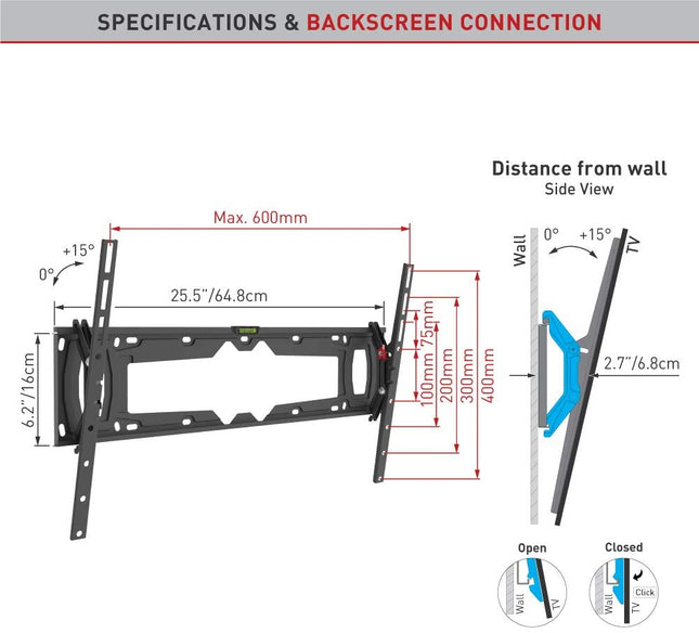 BARKAN 32"-90"/81-229cm TILT BRACKET - E410+