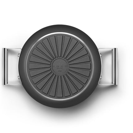 SMEG 24CM 50'S STYLE CASSEROLE WITH LID BLK - CKFC2411BLM