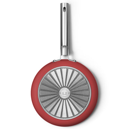 SMEG 26CM NON STICK 50'S STYLE FRYING PAN RED - CKFF2601RDM