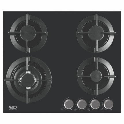 DEFY 60CM SLIMLINE GAS ON GLASS HOB - DHG604