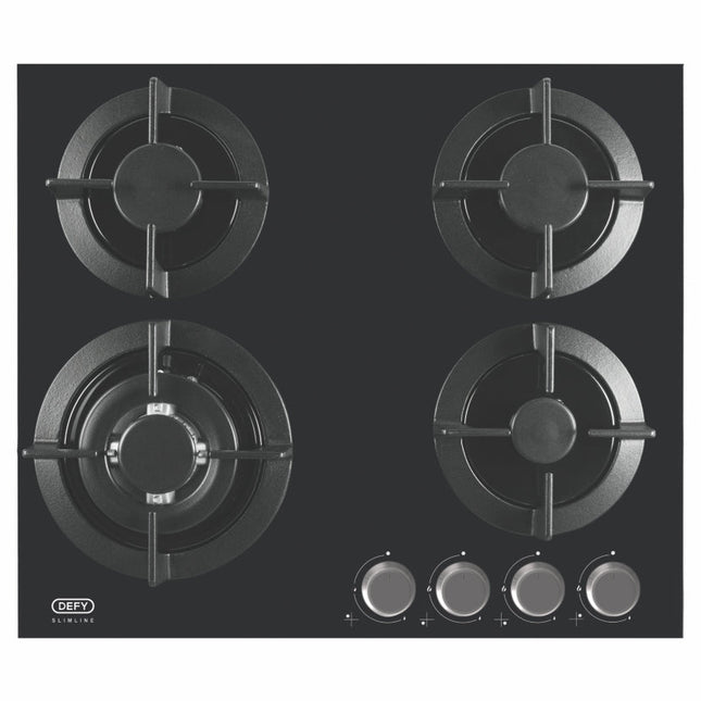 DEFY 60CM SLIMLINE GAS ON GLASS HOB - DHG604
