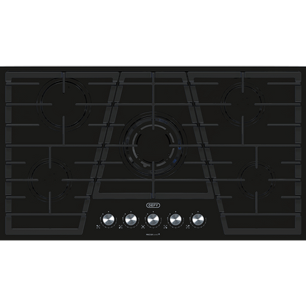 DEFY 90CM 5 BURNER GAS ON GLASS HOB - DHG931