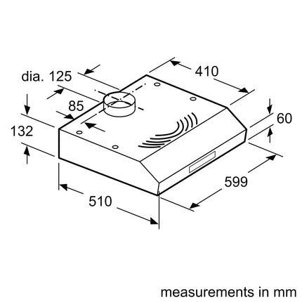 BOSCH 60CM BUILT IN EXTRACTOR HOOD SERIES 2 - DHU635HZA