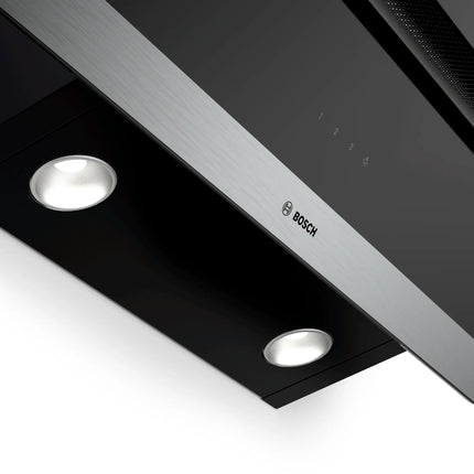 BOSCH 90CM WALL MOUNTED BLACK GLASS EXTRACTOR HOOD - DWK095G60