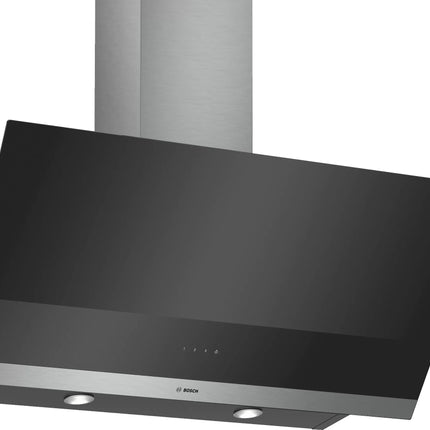BOSCH 90CM WALL MOUNTED BLACK GLASS EXTRACTOR HOOD - DWK095G60