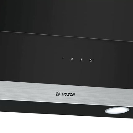 BOSCH 90CM WALL MOUNTED BLACK GLASS EXTRACTOR HOOD - DWK095G60