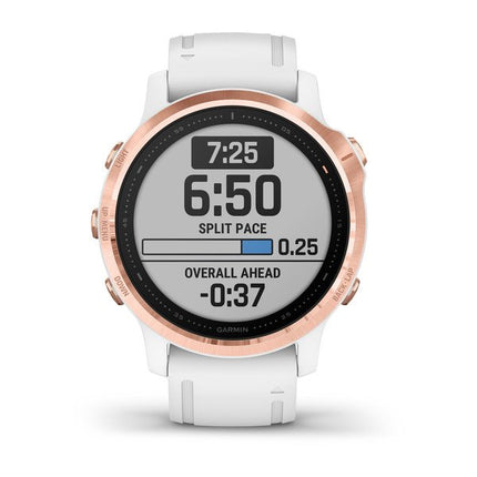 GARMIN FENIX 6X PRO SPORTS WATCH ROSE GOLD/WHITE BAND - 010-02159-12