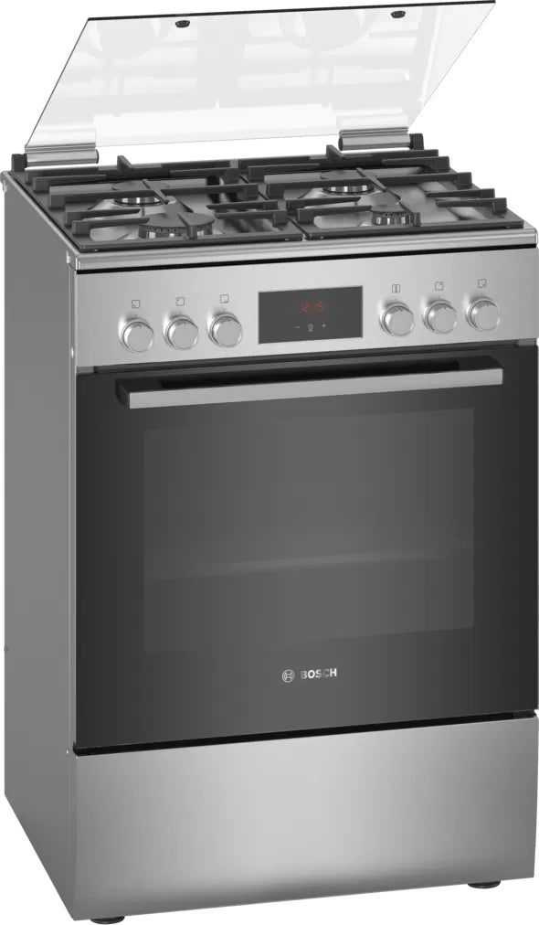 BOSCH 60CM SERIES 4 GAS/ELECTRIC FREESTANDING COOKER - HXQ38AE50M