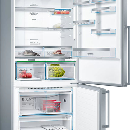BOSCH 619L COMBI FRIDGE/FREEZER STAINLESS STEEL SERIES 6 - KGN86AI30Z