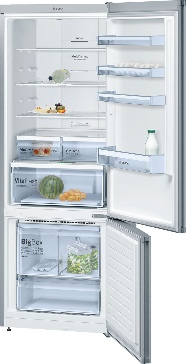 BOSCH 505L SILVER COMBI FRIDGE (WITH ANTI-FINGERPRINT) - KGN56VI30U
