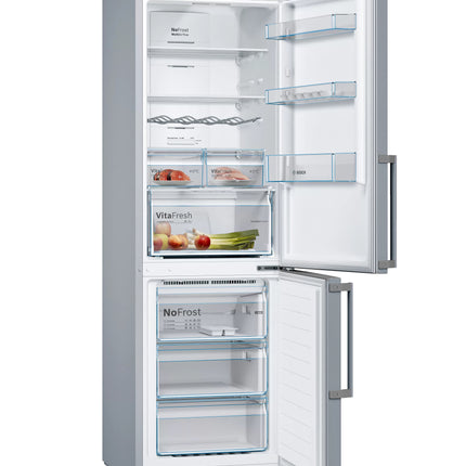 BOSCH 324L COMBI FRIDGE STAINLESS STEEL SERIES 4 - KGN36XI33Z
