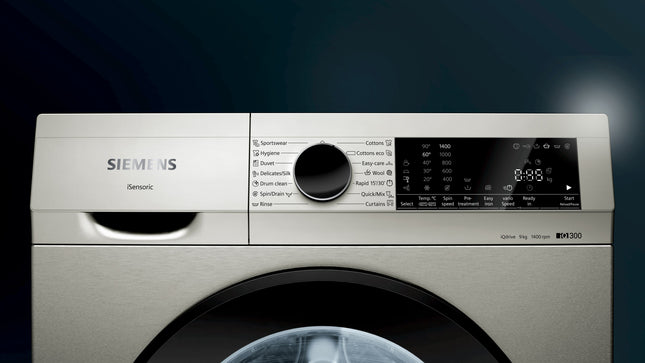 SIEMENS 9KG IQ300 SILVER INOX FRONT LOADER WASHING MACHINE - WG44A1XVZA