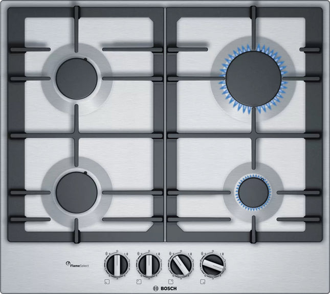 BOSCH 60CM GAS HOB STAINLESS STEEL SERIES 6 - PCP6A5B90Z