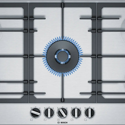BOSCH 90CM GAS HOB S/STEEL SERIES 6 - PCR9A5B90Z