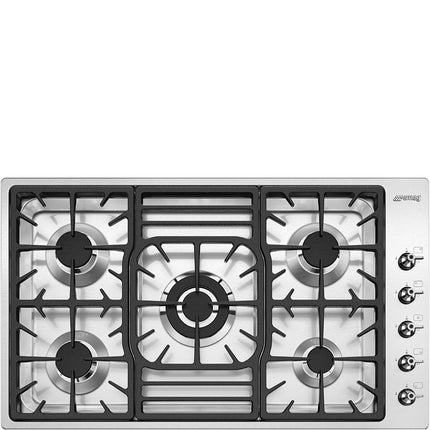 SMEG 90CM ULTRA LOW PROFILE S/STEEL 5 BURNER GAS HOB - PGF95SA