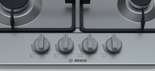 BOSCH 60CM STAINLESS STEEL GAS HOB SERIES 4 - PGH6B5B62Z