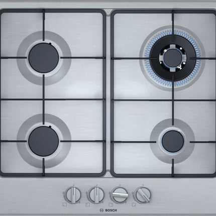BOSCH 60CM STAINLESS STEEL GAS HOB SERIES 4 - PGH6B5B62Z