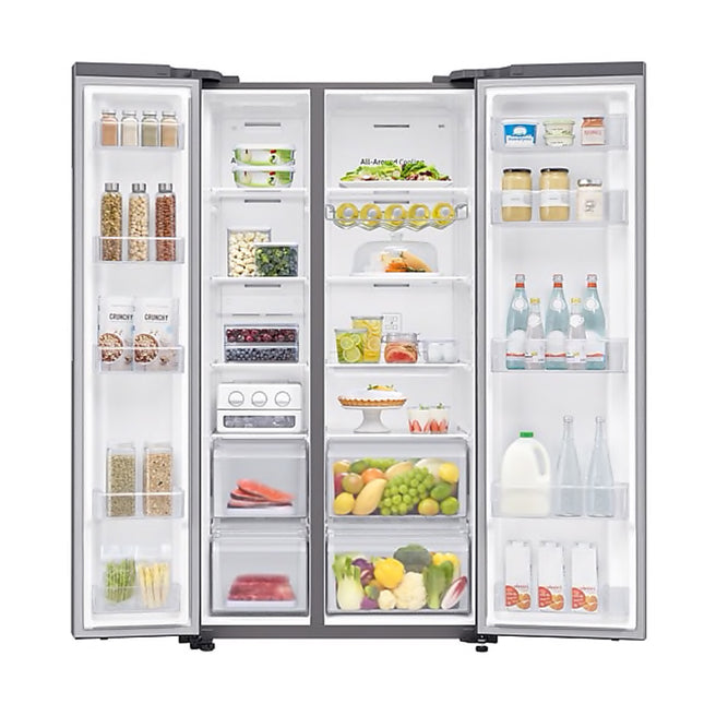 SAMSUNG 647L SILVER SIDE BY SIDE FRIDGE - RS62R5011M9