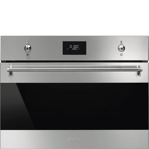 SMEG 45CM CLASSICA COMPACT MICROWAVE WITH GRILL - SF4301MX